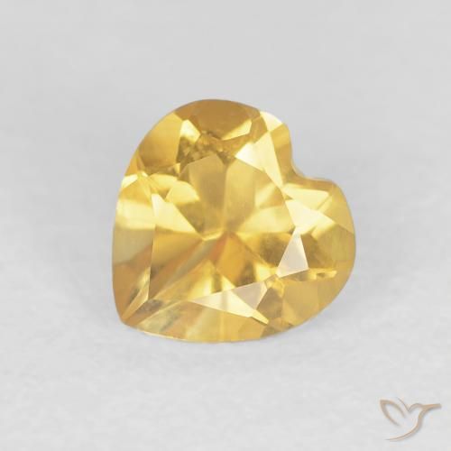0.73ct طبيعي ذهبى متوسط سيترين, قلب, VVS