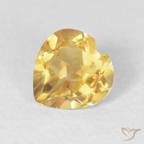 0.66ct طبيعي ذهب سيترين, قلب, VVS