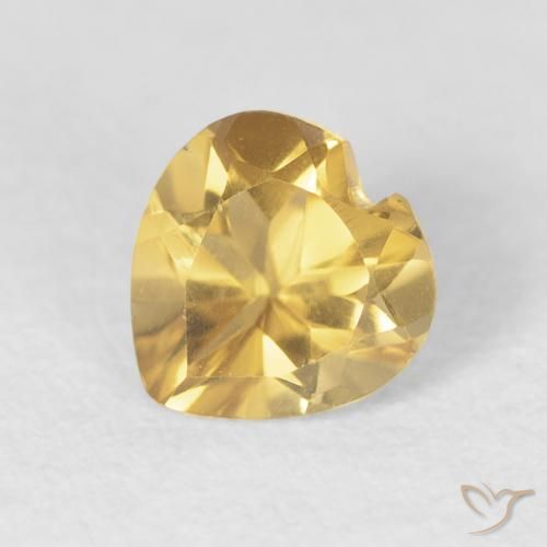 0.71ct طبيعي ذهبى متوسط سيترين, قلب, VVS