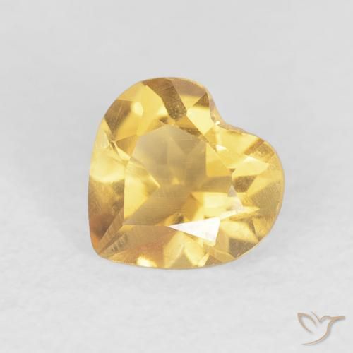 0.60ct طبيعي ذهب سيترين, قلب, قليلا جدا