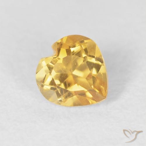 0.51ct طبيعي ذهبى متوسط سيترين, قلب, قليلا جدا