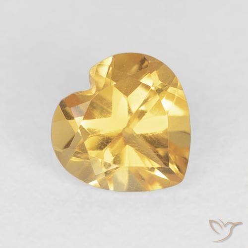 0.71ct طبيعي ذهبى متوسط سيترين, قلب, قليلا جدا