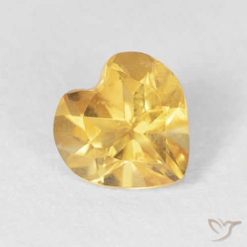 0.70ct طبيعي ذهب سيترين, قلب, VVS