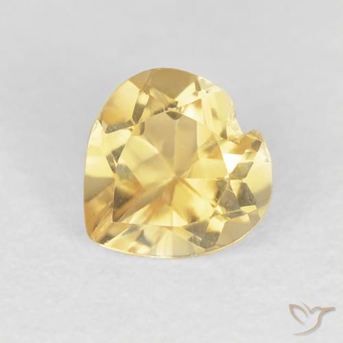 0.75ct طبيعي ذهبى متوسط سيترين, قلب, VVS