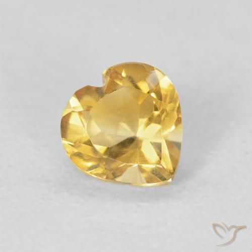 0.44ct طبيعي ذهبي سيترين, قلب, VVS