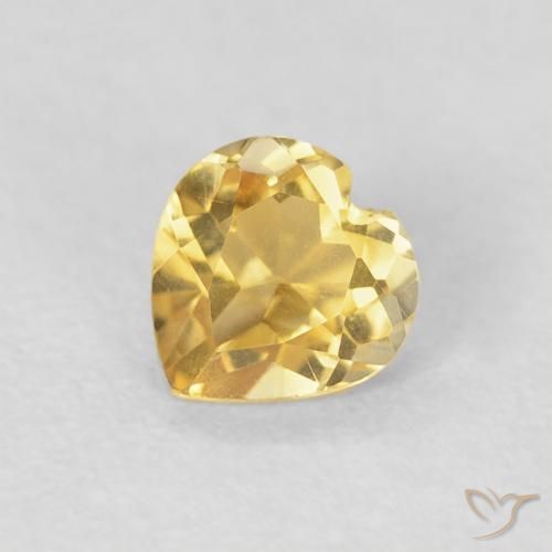 0.44ct طبيعي ذهبى متوسط سيترين, قلب, VVS