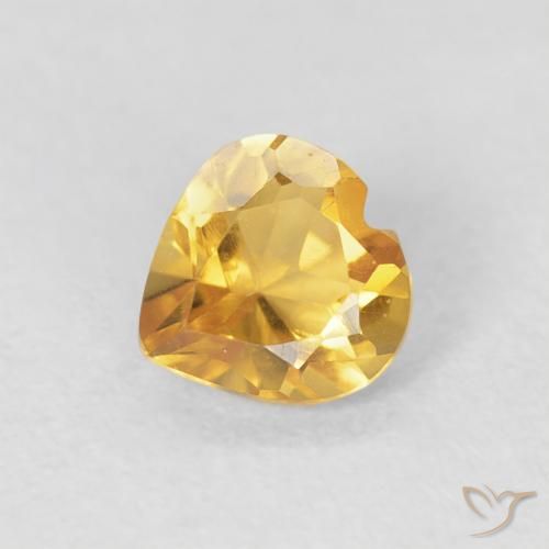 0.42ct طبيعي ذهبى متوسط سيترين, قلب, VVS