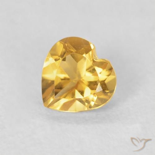 0.43ct طبيعي ذهبى لامع سيترين, قلب, VVS
