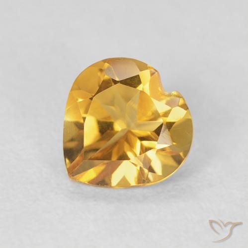 0.72ct طبيعي Medium Light-Golden سيترين, قلب, VVS-VS