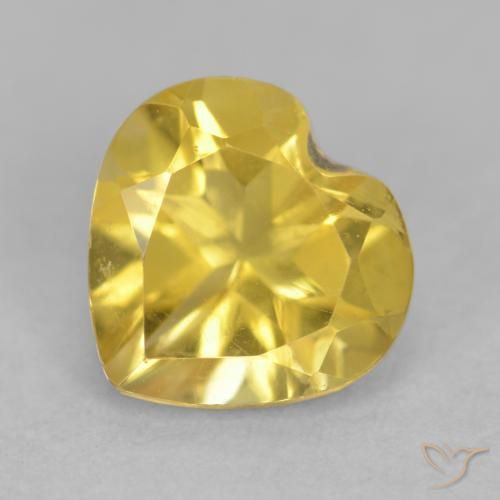 0.63ct طبيعي ذهبي سيترين, قلب, VVS-VS