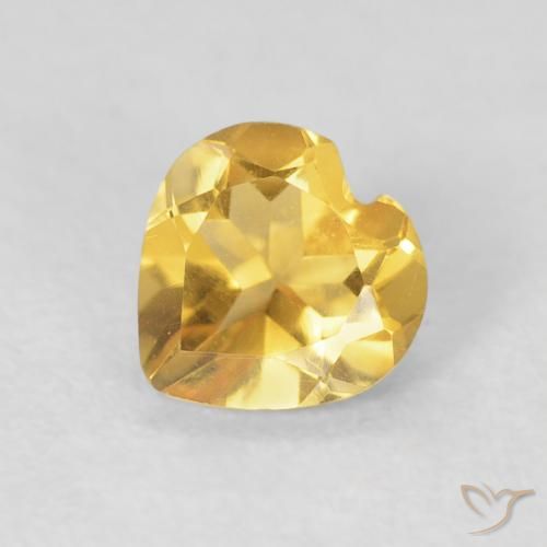 0.67ct طبيعي ذهبى لامع سيترين, قلب, VVS-VS