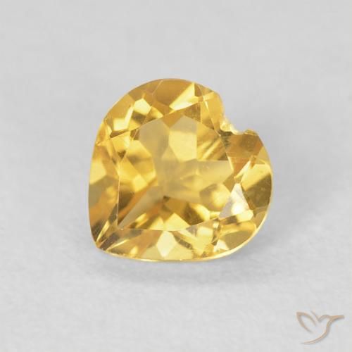 0.66ct طبيعي ذهبي سيترين, قلب, VVS-VS