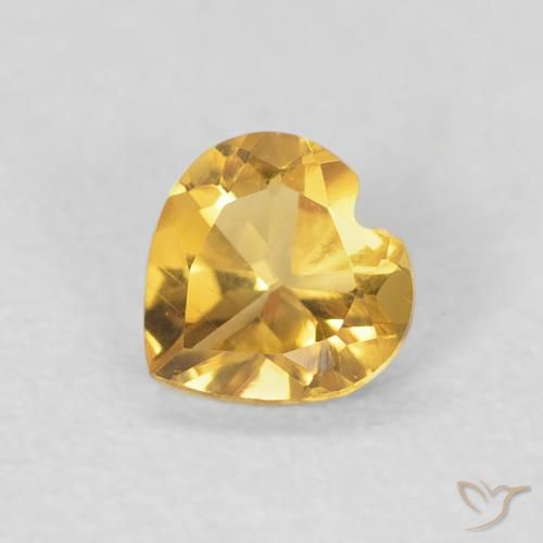 0.35ct طبيعي ذهبى متوسط سيترين, قلب, VVS-VS