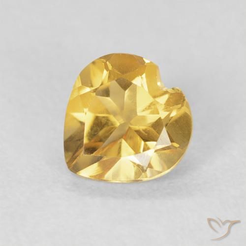 0.69ct طبيعي ذهبي سيترين, قلب, VVS-VS