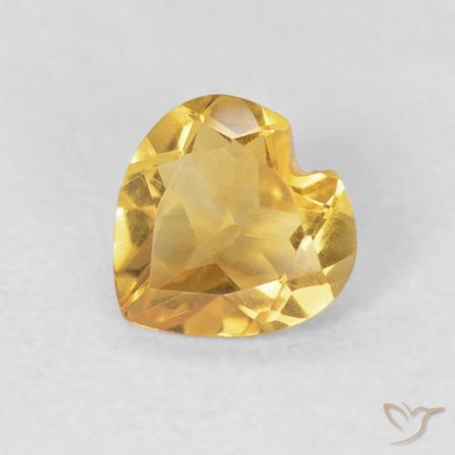 0.62ct طبيعي ذهبى غامق سيترين, قلب, VVS-VS