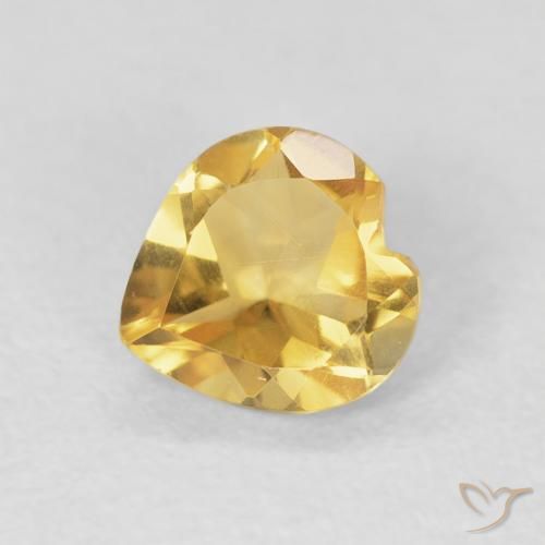 0.64ct طبيعي Medium Light-Golden سيترين, قلب, VVS-VS
