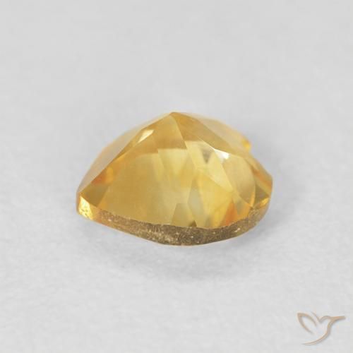 سيترين Medium Light-Golden طبيعي، قلب، 0.64 قيراط، VVS-VS
