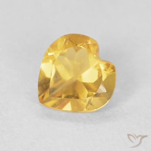 0.61ct طبيعي ذهبى متوسط سيترين, قلب, VVS-VS
