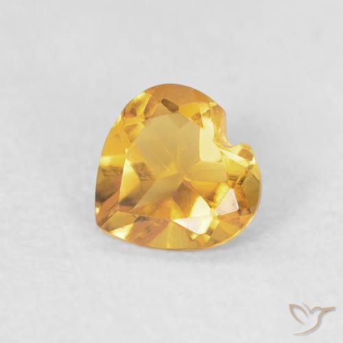 0.39ct طبيعي ذهبى لامع سيترين, قلب, VVS-VS