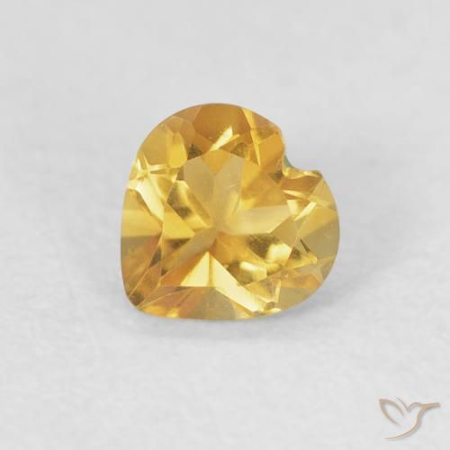 0.44ct طبيعي ذهبى لامع سيترين, قلب, VVS-VS