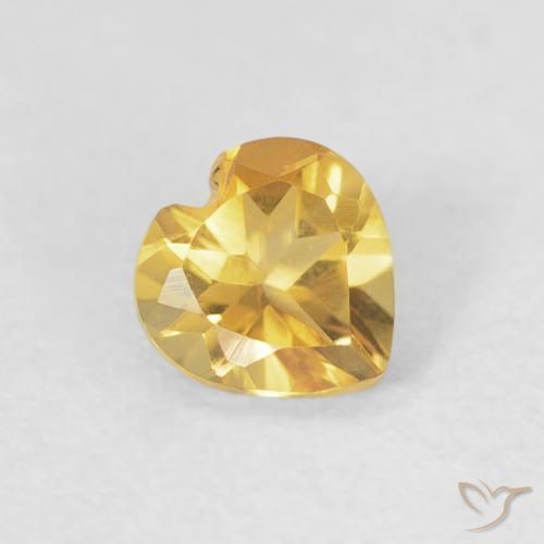 0.38ct طبيعي ذهبى لامع سيترين, قلب, VVS-VS