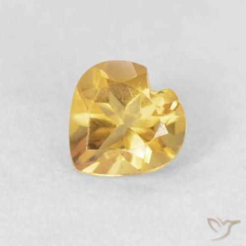 0.39ct طبيعي ذهبى متوسط سيترين, قلب, VVS-VS