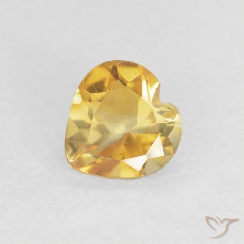 0.42ct طبيعي ذهبى لامع سيترين, قلب, VVS-VS