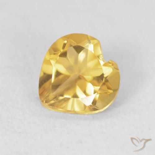 0.64ct طبيعي ذهبى متوسط سيترين, قلب, VVS-VS