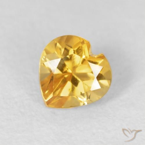 0.56ct طبيعي ذهبي سيترين, قلب, VVS
