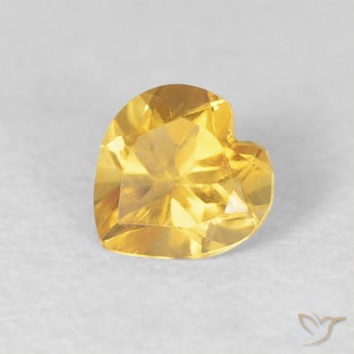 0.42ct طبيعي ذهبى متوسط سيترين, قلب, VVS