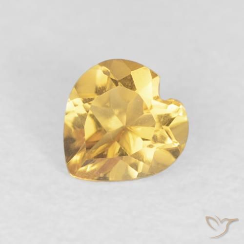 0.42ct طبيعي أصفر فاتح سيترين, قلب, VVS