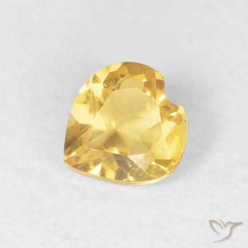 0.34ct طبيعي ذهبى فاتح سيترين, قلب, VVS