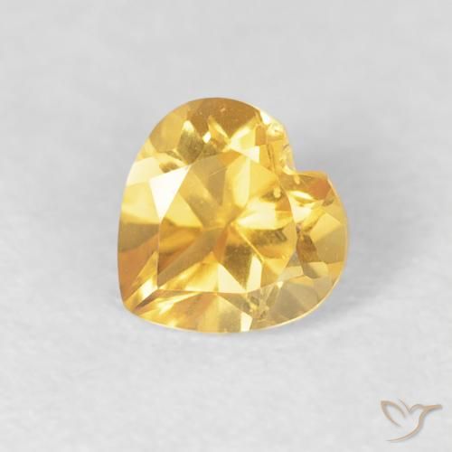 0.45ct طبيعي ذهبى فاتح سيترين, قلب, VVS