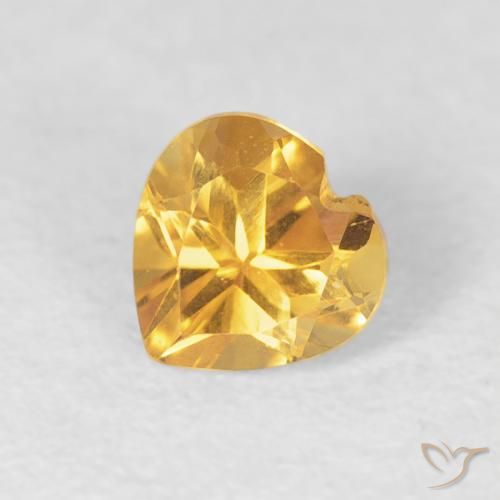 0.45ct طبيعي ذهبي سيترين, قلب, VVS