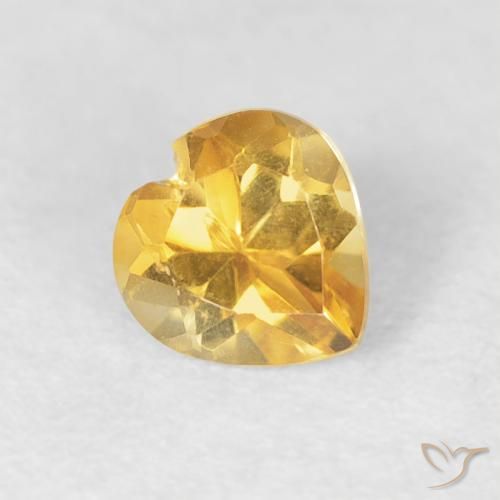0.45ct طبيعي ذهبي سيترين, قلب, VVS