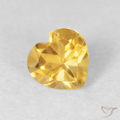 0.46ct طبيعي ذهبى متوسط سيترين, قلب, VVS