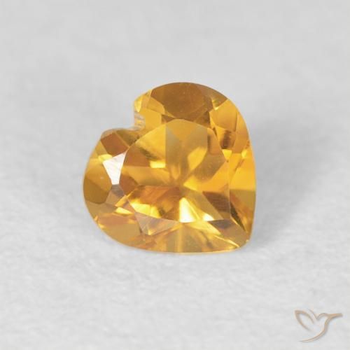0.40ct طبيعي ذهبى داكن سيترين, قلب, VVS