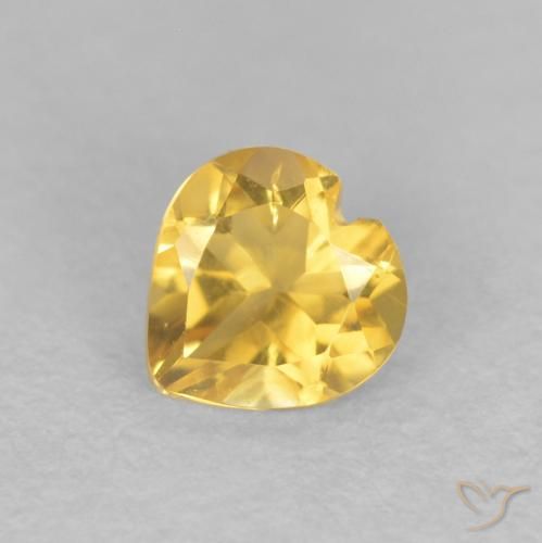 0.35ct طبيعي برتقالى ذهبة سيترين, قلب, VVS