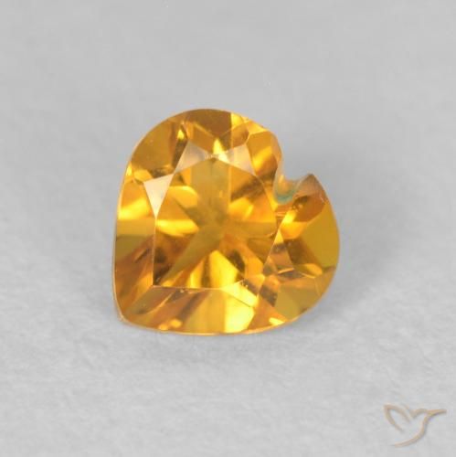 0.43ct طبيعي Medium Light Orange-Gold سيترين, قلب, VVS