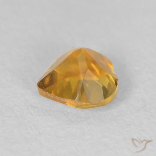 سيترين Medium Light Orange-Gold طبيعي، قلب، 0.43 قيراط، VVS