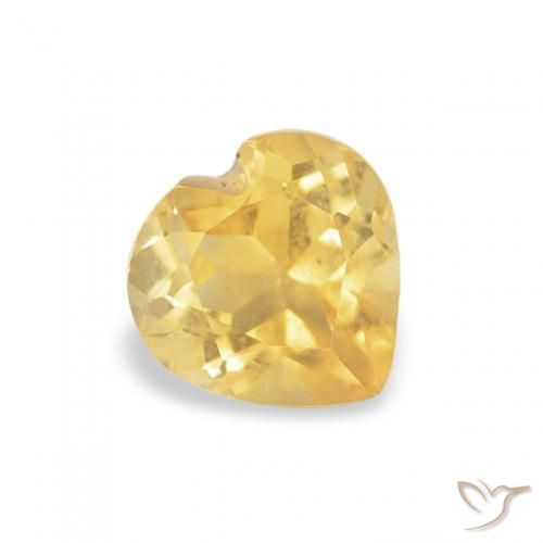 0.50ct طبيعي ذهبى متوسط سيترين, قلب, قليلا جدا