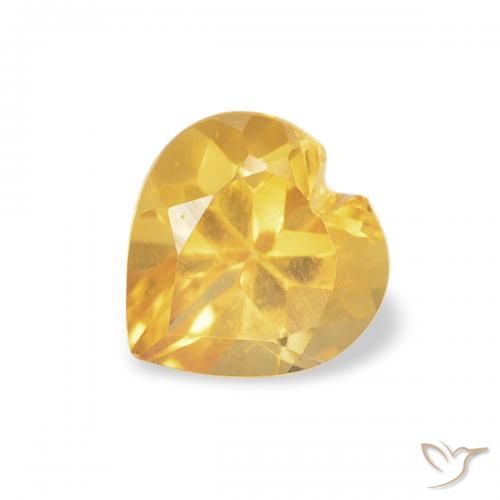 0.41ct طبيعي ذهبى متوسط سيترين, قلب, VVS-VS