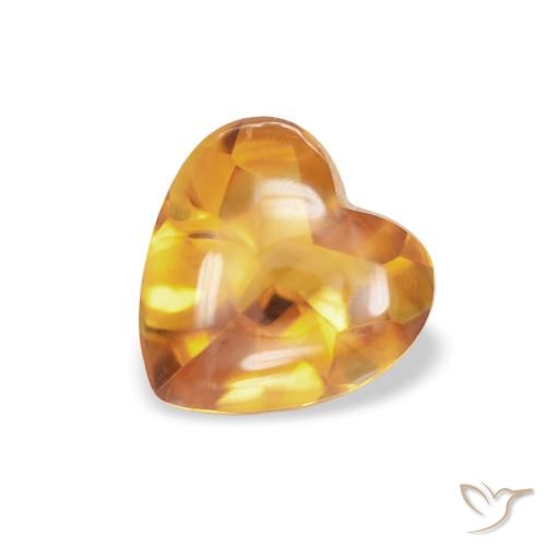 0.76ct طبيعي برتقالى متوسط سيترين, قلب, شفاف