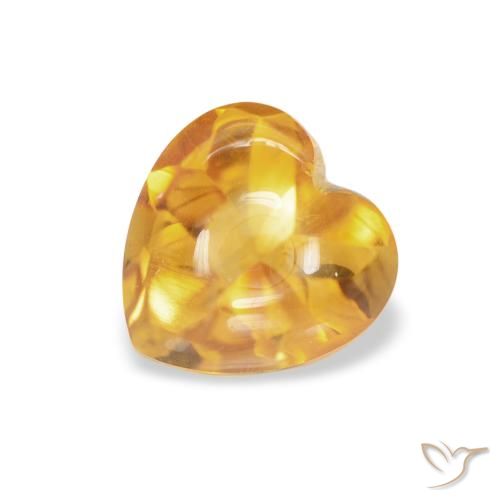 1.00ct طبيعي Medium Light Orange-Gold سيترين, قلب, شفاف