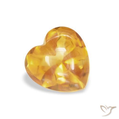 سيترين Medium Light Orange-Gold طبيعي، قلب، 1.00 قيراط، شفاف