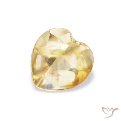 0.75ct طبيعي ذهبى فاتح سيترين, قلب, شفاف