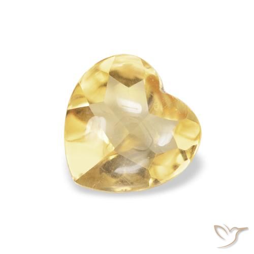 0.68ct طبيعي ذهبى فاتح سيترين, قلب, شفاف