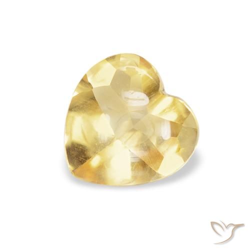 0.74ct طبيعي أصفر فاتح سيترين, قلب, شفاف