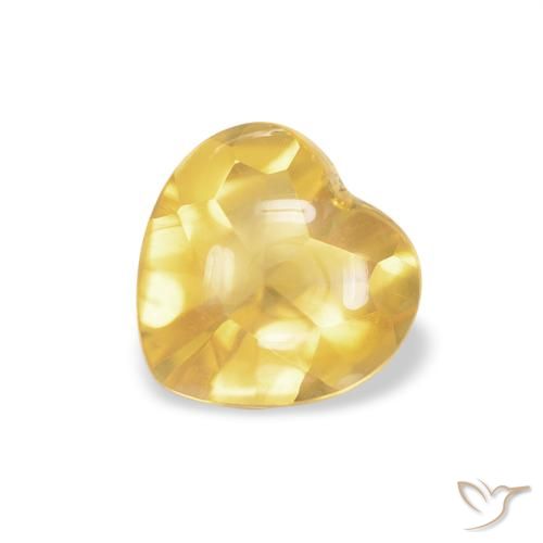 0.76ct طبيعي ذهبى متوسط سيترين, قلب, شفاف