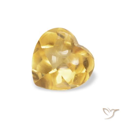 0.67ct طبيعي ذهبى متوسط سيترين, قلب, شفاف